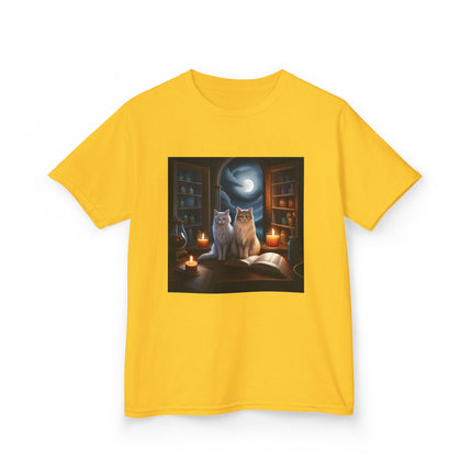 Mystical Cats Kids Tee – Heavy Cotton – Whimsical Animal Design