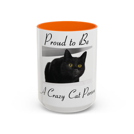 Proud Cat Person Accent Mug – 15oz Ceramic Gift for Cat Lovers