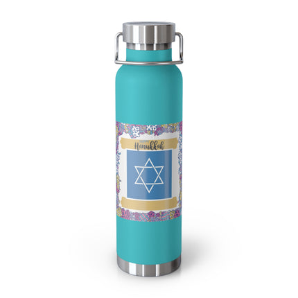 Hanukkah Insulated Bottle – 22oz Copper Flask for Festive Hydration