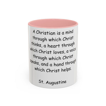 Inspirational St. Augustine Coffee Mug - Colored Accent - Perfect Gift for Christians - 11oz