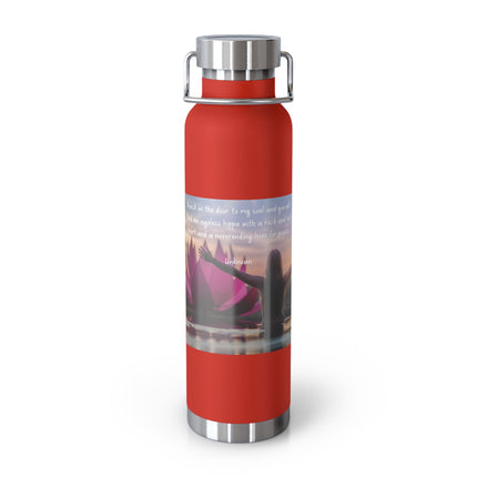 Inspirational Copper Vacuum Insulated Water Bottle - 22oz with Motivational Quote