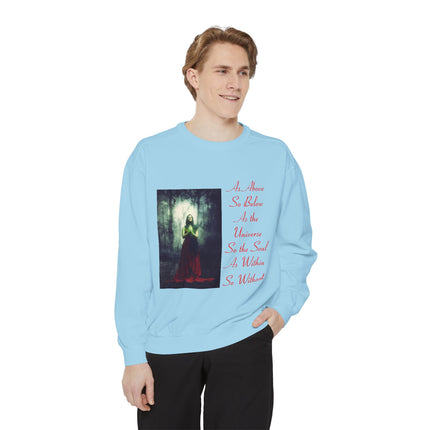 Inspirational Sweatshirt – “As Above So Below” Wiccan Design (Unisex)