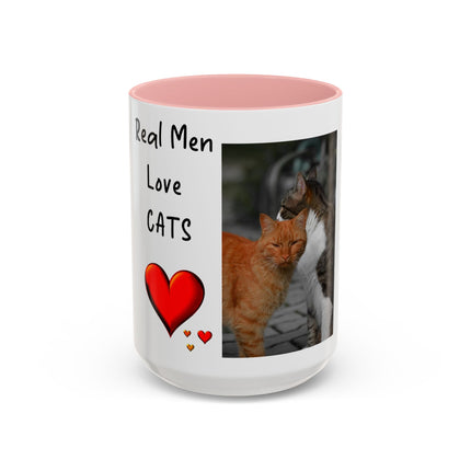Real Men Love Cats Accent Mug – 15oz Ceramic Gift