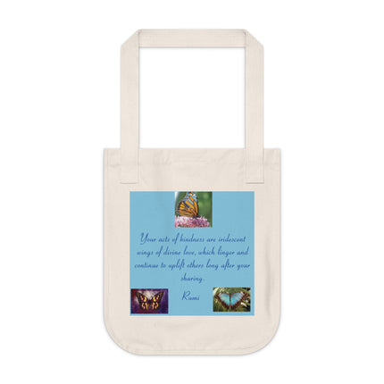 Inspirational Organic Canvas Tote Bag with Rumi Quote