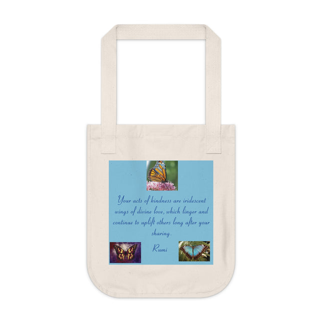 Inspirational Organic Canvas Tote Bag with Rumi Quote