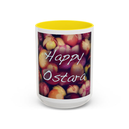 Ostara Coffee Mug – "Happy Ostara" Accent Easter Spring Floral Mug (11/15oz)