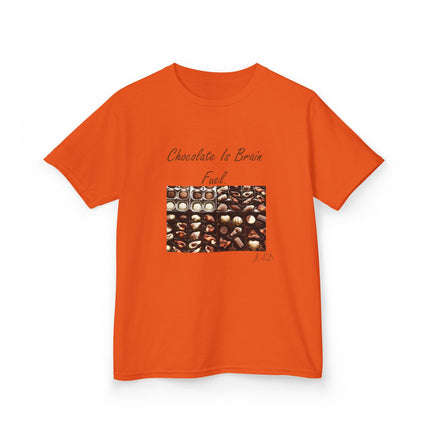 Kids Heavy Cotton™ Tee - "Chocolate Is Brain Fuel" - Fun Gifts for Young Chocolate Lovers
