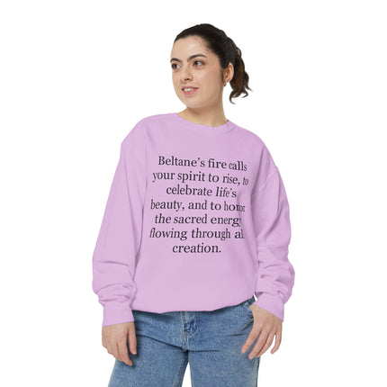 Beltane Quote Sweatshirt – "Beltane’s fire calls your spirit to rise"