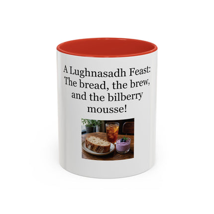 Lughnasadh Feast Mug — "The bread, the brew, and the bilberry mousse!" Accent Coffee Cup