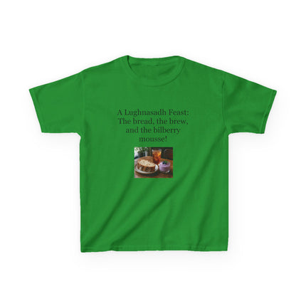 Lughnasadh  Kids Tee — “A Lughnasadh Feast: The bread, the brew, and the bilberry mousse!”