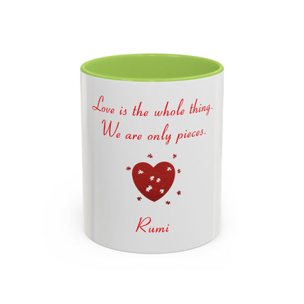 Rumi Quote Accent Mug — “Love is the whole thing. We are only pieces.”