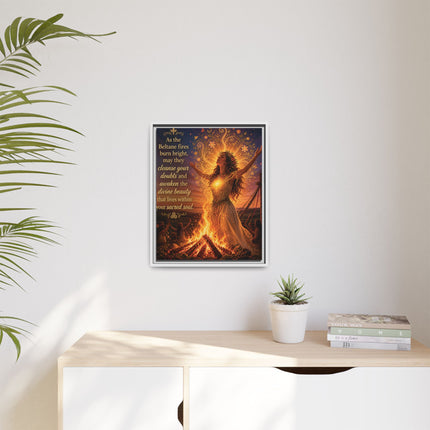 Beltane Fire Framed Canvas Print — Inspirational Pagan Wall Art