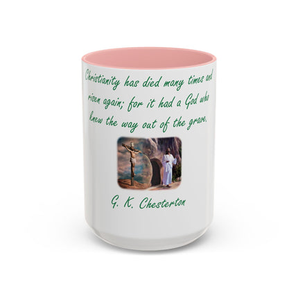 Chesterton Quote Mug – Resurrection Design – Accent Ceramic – 15oz