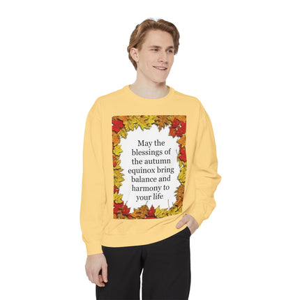 Autumn Equinox Blessings Sweatshirt – Fall Leaves Harmony Crewneck