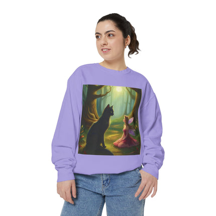 Fairy Princess & Black Cat Forest Sweatshirt