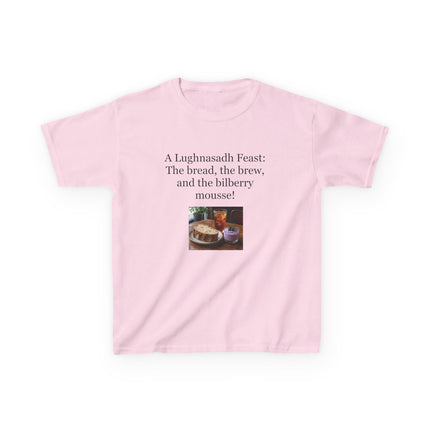 Lughnasadh  Kids Tee — “A Lughnasadh Feast: The bread, the brew, and the bilberry mousse!”