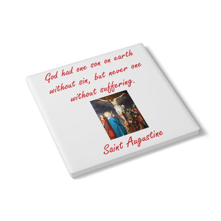 Religious Ceramic Coaster - Saint Augustine Inspirational Quote