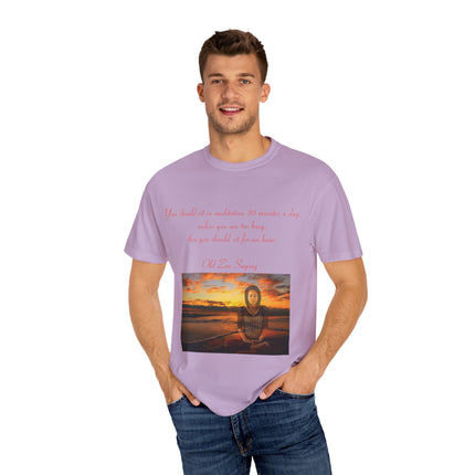 Meditation Quote Tee – Unisex Garment-Dyed Shirt for Mindfulness