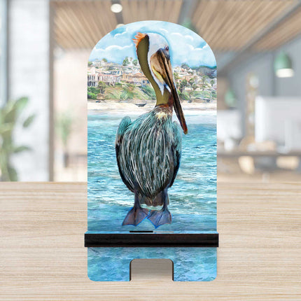 Pelican Coastal Cell Phone Stand Wood Mobile Tablet Holder Charging Station Organizer - 892044-2