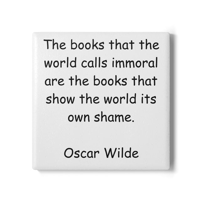 Inspirational Quote Ceramic Coaster – Oscar Wilde Literary Design