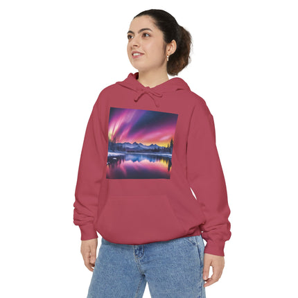Aurora Mountain Hoodie — Northern Lights Scenic Pullover