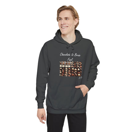 Chocolate Lover Hoodie — "Chocolate Is Brain Fuel" Photo Print