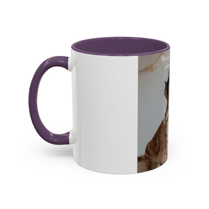 Cat Lovers Accent Mug – 11oz Ceramic Cup with Sleepover Quote