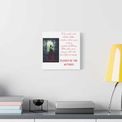 Blessed Be The Witches Canvas Wall Art — Inspirational Witch Quote Matte Canvas