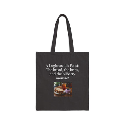 Lughnasadh Feast Cotton Tote — "A Lughnasadh Feast: The bread, the brew, and the bilberry mousse!"