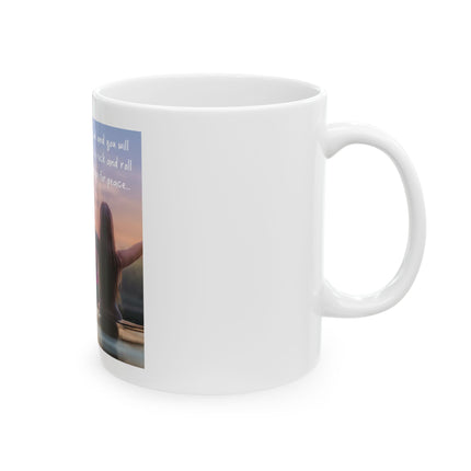 Inspirational Lotus Mug — 'Knock on the door to my soul' Ceramic Coffee Cup (11oz/15oz)