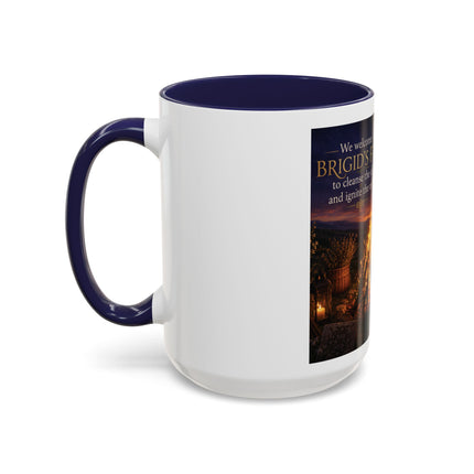 Brigid’s Fire Accent Coffee Mug — Pagan Imbolc Celebration Tea Cup (11/15oz)