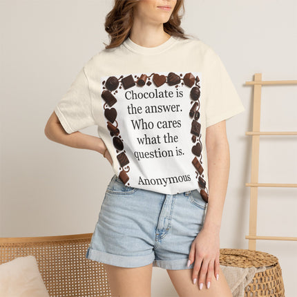 Chocolate Is the Answer T-Shirt — Funny Chocolate Quote Tee