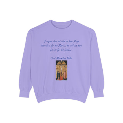 Saint Kolbe Marian Sweatshirt – Unisex Garment-Dyed Faith Wear