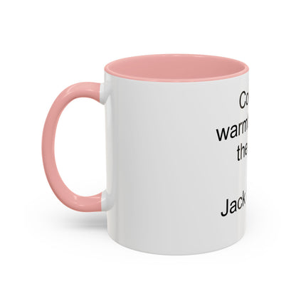 Jack London Quote Mug — "Cocoa’s warmth defies the cold." Accent Mug