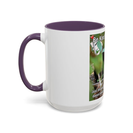 Be Kind to Feral Cats Accent Coffee Mug — Animal Rescue Cat Lover Gift (11/15oz)