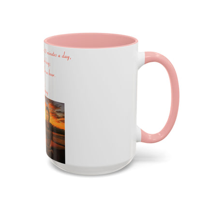 Zen Quote Accent Mug – 15oz Ceramic Cup for Mindful Mornings
