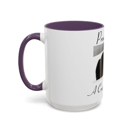 Proud Cat Person Accent Mug – 15oz Ceramic Gift for Cat Lovers