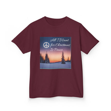Peaceful Christmas Kids Tee - All I Want for Christmas Is Peace