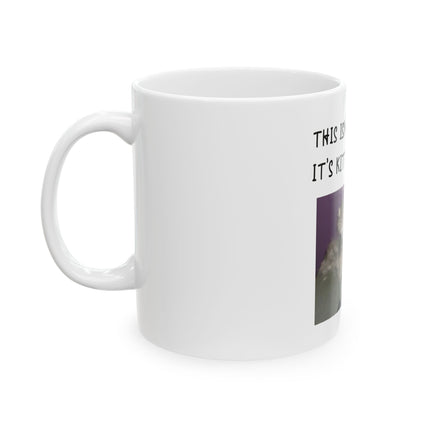 Cat Mug — "This Isn't Cat Hair, It's Kitty Glitter" Ceramic Coffee Cup (11oz/15oz)