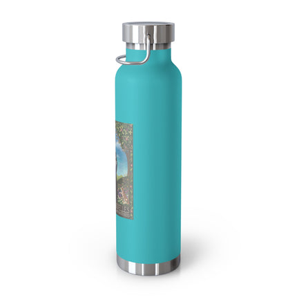St. Gertrude of Nivelles Copper Vacuum Bottle — Patron Saint of Cats & Gardeners, “Original Crazy Cat Lady” 22oz