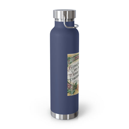 Inspirational Copper Insulated Water Bottle - 22oz with Blessing Design