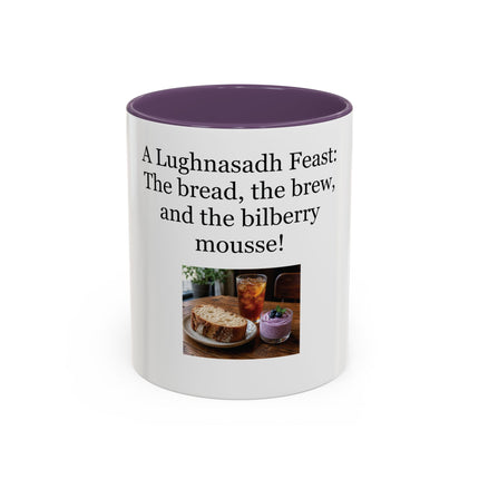 Lughnasadh Feast Mug — "The bread, the brew, and the bilberry mousse!" Accent Coffee Cup