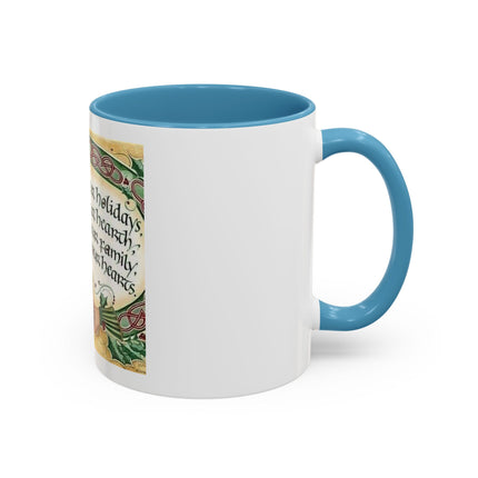 Blessed Be Your Holidays Coffee Mug — Holiday Celtic Greeting Accent Mug (11/15oz)