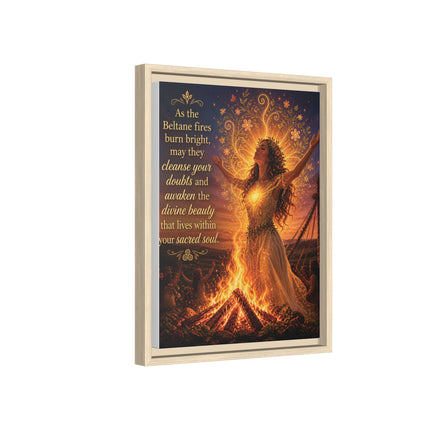 Beltane Fire Framed Canvas Print — Inspirational Pagan Wall Art