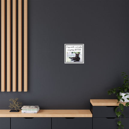 Framed Matte Canvas – "In my world, a cat makes everything BETTER" Cat Wall Art