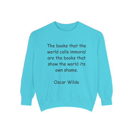 Oscar Wilde Quote Sweatshirt – “Books & Shame” – Unisex Literary Style