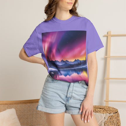 Aurora Lake T-Shirt — Northern Lights Landscape Tee
