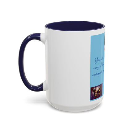 Butterfly Kindness Accent Coffee Mug — Rumi Inspirational Quote (11/15 oz)