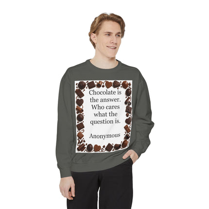 Chocolate Is the Answer Sweatshirt – Funny Quote Chocolate Lovers Pullover