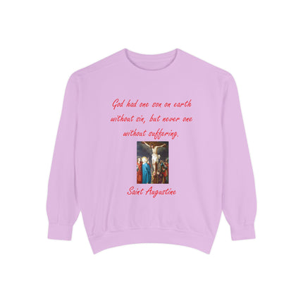 Saint Augustine Sweatshirt – Unisex Garment-Dyed Layer of Faith
